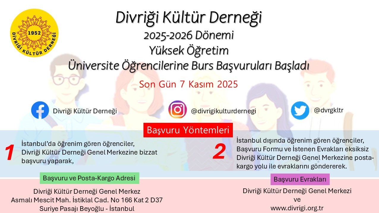 DKD 2025-2026 Yüksek Öğrenim Burs Başvuruları
