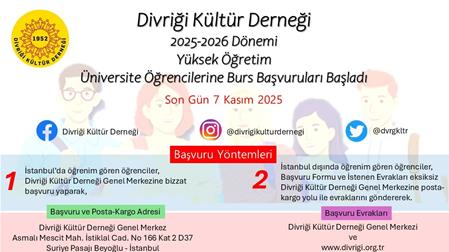 DKD 2025-2026 Yüksek Öğrenim Burs Başvuruları